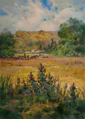 Бабак Вячеслав Петрович (1946 г.р.) &laquo;Летний день&raquo; 50х70 см, 2007 г. Холст, масло. Родился в 