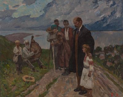 Базилянский Эдуард (1931-2018) &laquo;Тарасовы шляхи&raquo; 50x61 см 1990 г. Картон, масло. Советский 