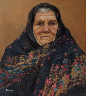 Богатырёв Михаил (1924-1999), Заслуженный художник РФ, &laquo;Взгляд в вечность&raquo; 50x45 см, 1967 г. 