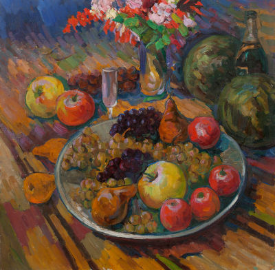 Горбаченко Владимир Семенович (1924-1987) "Виноград&raquo; 70x75 см, 1974 г. Холст, масло.