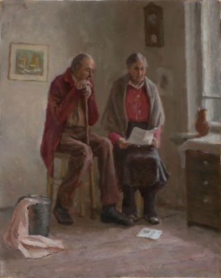 Грузд Валерий Владимирович &laquo;Письмо от сына&raquo; 50x40 см, 1994-95 гг. Холст, масло.