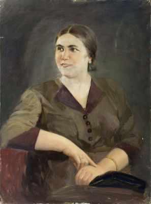 Гуляев Александр Георгиевич (1917-1995), ученик 
А. Осмёркина, &laquo;Женский портрет&raquo; 80x60 см, 1946 