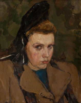 Гуляев Александр Георгиевич (1917-1995), ученик А. Осмёркина, &laquo;Портрет девушки&raquo; 36х27.5 см 1947 