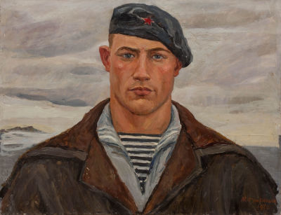 Гуменных Михаил Васильевич (1925-2016) «Морской пограничник» 52х67 см, 1970 г. Холст, масло. Род 