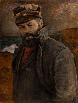 Гуменных Михаил Васильевич (1925-2016) «Автопортрет на Чукотке» 39х31 см, 1970 г. Холст, масло. 