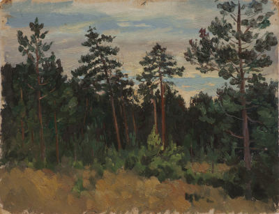 Мартыненко М.М. «Вечер (27 июля 1957г.)» 24x30 см, 1957 г. Картон, масло.