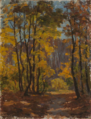 Мартыненко М.М. «Этюд (18 октября 1985г.)» 20,5x23 см, 1985 г. Картон, масло.