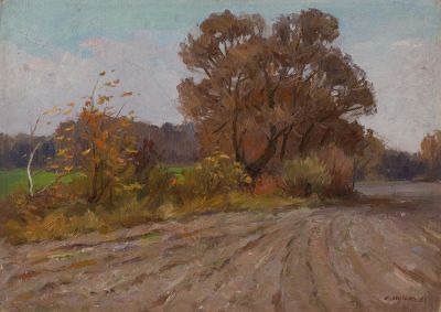 Музыка Александр Федорович (1921 г.р.), Народный художник Украины, &laquo;Засеянное поле&raquo; 50x70 см 