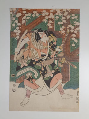 Коллекционная гравюра мастера Утагавы Тоёкуни (1769-1825) &laquo;Актёр Кикакоро&raquo;. Великолепный 