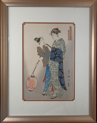 Японская гравюра из серии &laquo;Семь прекрасных красавиц&raquo; Утагавы Кунисада, известного также как 