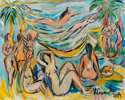 [Большой формат] Тараканова Ксения, Купальщицы, 2014, 80х100, х.м. Окончила Всероссийский 