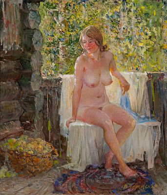 Терещенко Валентин (1941-2021), Натурщица, 2008, 35х30, х.м. Заслуженный художник Европы 