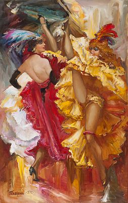 [Большой формат] Папирна Наталья, Кан-Кан, 2013, 100х60, х.м. Заслуженный художник Украины 