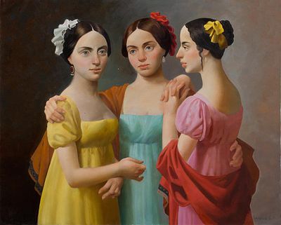 [Большой формат] Умаров Бахтиёр, Сестры, 2015, 80х100, х.м. Заслуженный художник Европы 