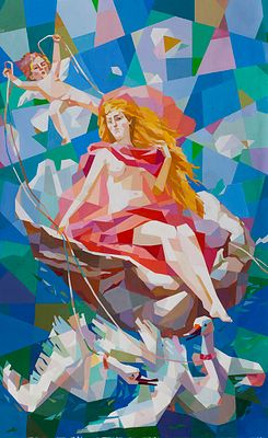 [Большой формат] Шоабдурахимов Н. Леда и лебеди. Посвящается памяти К.Е. Маковского, 2013г. 