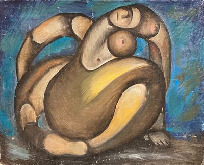 Ларев Владимир "Грустная женщина" 40х50 см 2004 г. Холст, масло