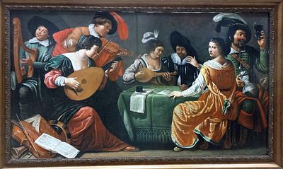 [Большой формат] Ян ван Бейлерт. Музыкальная компания, ок. 1629г., Холст, масло. 