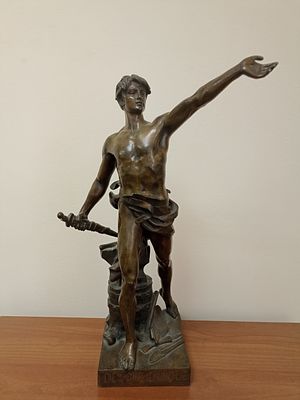 Эжен Мариотон (1857-1933)
Бронзовая скульптура "Гражданский долг" 1920 г.
Печать гарантии на 