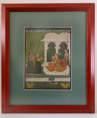 Старинная индийская миниатюра &laquo;Встреча&raquo;.
Миниатюрная живопись Индии Получила мировую 