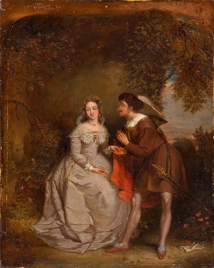 Scheerboom Andries
(1832-1880). The proposal. 
Шеербум, Андриес. Предложение, размер 42х33,5 