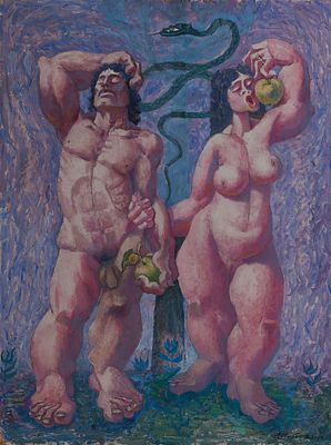 Шибанов Евгений, Адам и Ева, 2006, 80х60, оргалит.м. Почётный Академик РАХ, Заслуженный 