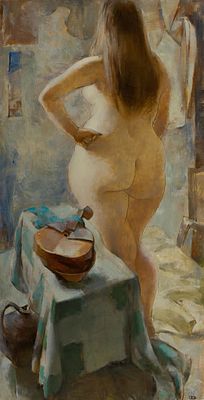 [Большой формат] Омельченко олег, Обнажённая с лютней, 2005, 130х65, х.м. Окончил Харьковскую 