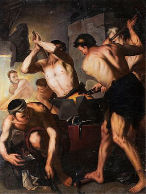 [Большой формат]. Giordano, Luca, The Forge of Vulcan. Эккерсберг, Джордано, Лука, Кузница 