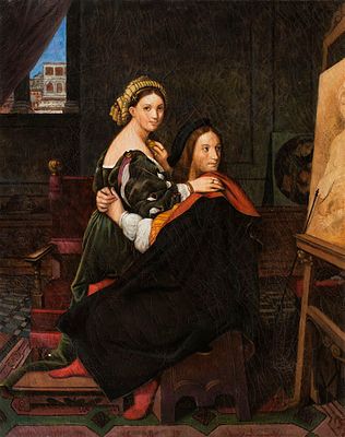 Ingres, Jean Auguste Dominique. &laquo; Raphael and La Fornarina&raquo;. 
Энгр, Жан Огюст Доминик. 