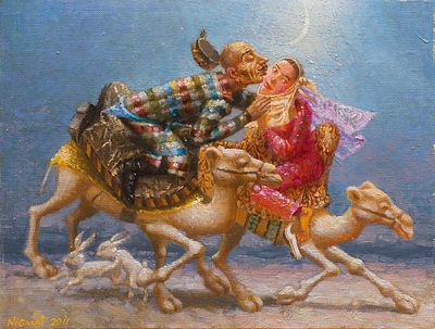 Джураев Нигмат. Лунный поцелуй, 2011г., 40х50см.. Холст, масло. ДЖУРАЕВ Нигмат родился в городе 