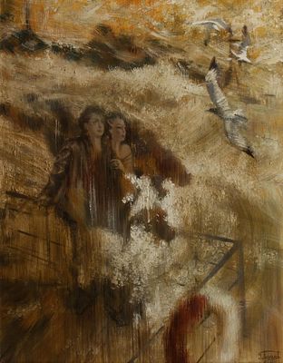 [Большой формат] Погорелов Т. Стихия, 2006г., 102х76см., холст, масло. ПОГОРЕЛОВ Т. М. Жанровая 