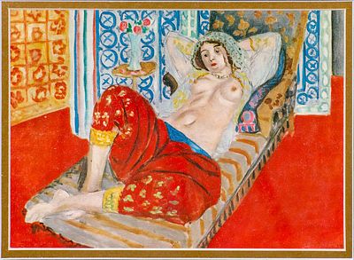Matisse, Henri, "Odalisque in Red Trousers". Матисс, Анри, "Одалиска в красных брюках", 	1968г. 