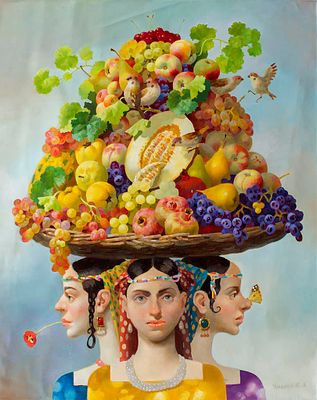 Умаров Б., Праздник урожая, 2014, 100х80, х.м., Заслуженный художник Европы, Лауреат Золотой 