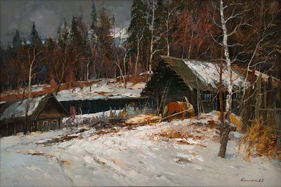 Колотилов Александр Афанасьевич, Заслуженный художник РФ, Академик MAAS, 
Домик лесника, 2008 