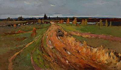 Колотилов Александр Афанасьевич, Заслуженный художник РФ, Академик MAAS, 
Осенняя дорога, 2008 