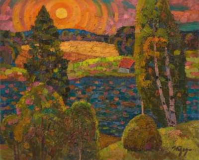 Бердышев И. «Закат на Оке», 70x85 см, 2008 г. Холст, масло.