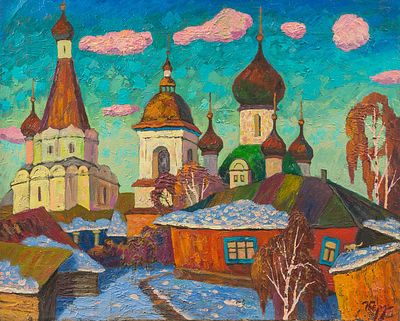 [Большой формат] Бердышев И. Заслуженный художник Европы. &laquo;Теплый вечер. Старина, Переславль&raquo; 