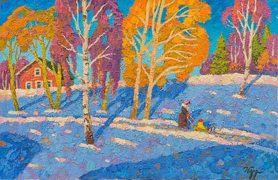 Бердышев И. «Март в Лыткарино», 60x90 см, 2007 г. Холст, масло.