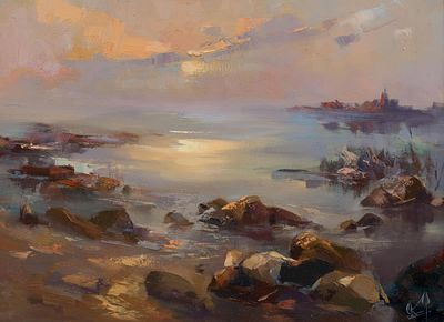 Козяр Юрий и Козяр Валентина «Тёплое море», 40х55 см, 2008 г. Холст, масло.