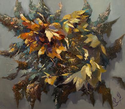 Козяр Юрий и Козяр Валентина «Солнечные цветы», 70х80 см, 2008 г. Холст, масло.