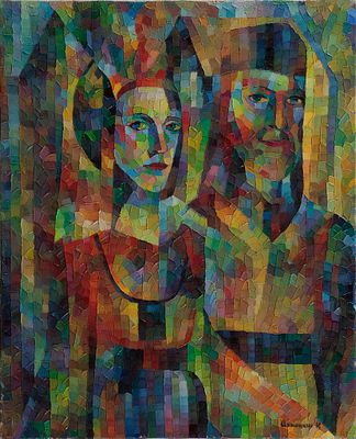 Антошина Ирина. Обряд, 1999г., 50х40см., холст, масло. Лауреат Серебряной медали МФ "Культурное 