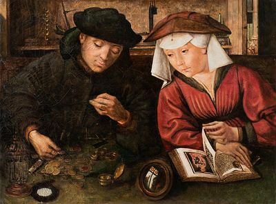 Massys, Quentin. Массейс, Квентин. Ростовщик и его жена. Высокохудожественная копия музейного 