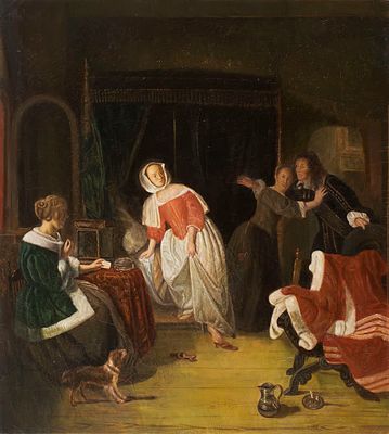 [Большой формат] Metsu, Gabriel. Метсю, Габриэль. Незваный гость. Высокохудожественная копия 