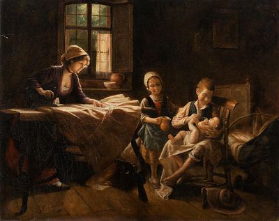 [Большой формат] Torriglia, Giovanni Battista. Торригли, Джованни Баттиста. Счастливая семья. 