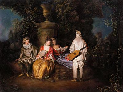 Watteau, Jean-Antoine. Ватто, Жан-Антуан. Партия вчетвером. Высокохудожественная копия 