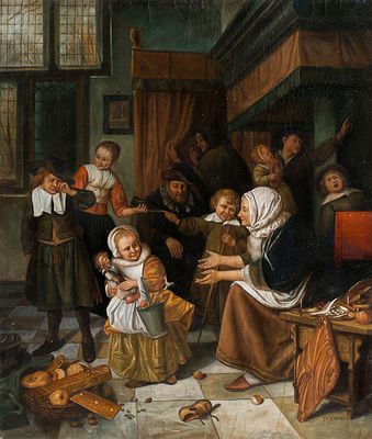 Steen, Jan, Feast of St. Nicholas. Стен, Ян, День святого Николаса. Высокохудожественная копия 