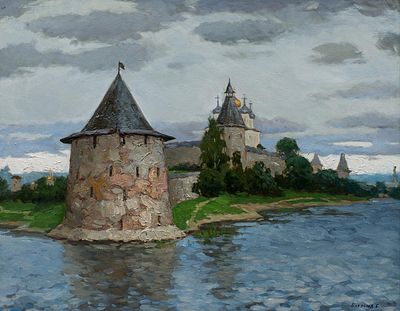 Бакланов Сергей &laquo;Псков&raquo; 47x60 см. Холст, масло