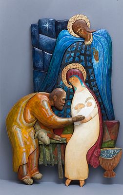 [Большой формат] Васин Василий, Лауреат Золотой Медали МФКД, Резная деревянная икона &laquo;Святое 