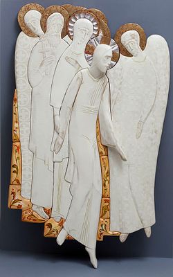 [Большой формат] Васин Василий, Лауреат Золотой Медали МФКД, Резная деревянная икона &laquo;Второе 