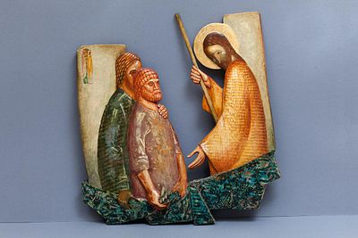 Васин Василий, Лауреат Золотой Медали МФКД, Резная деревянная икона &laquo;Призвание Апостолов&raquo; 75x71 