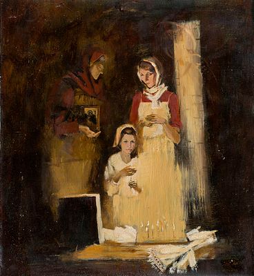 Белоусова Юлия "Молитва" 60х55 см 2009 г. Холст, масло.